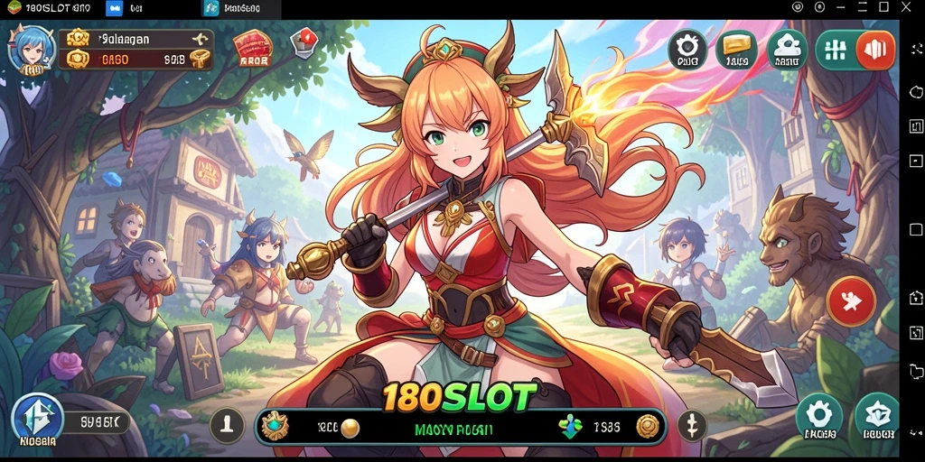 Tampilan utama gameplay 180SLOT yang memikat dengan karakter anime ikonik.