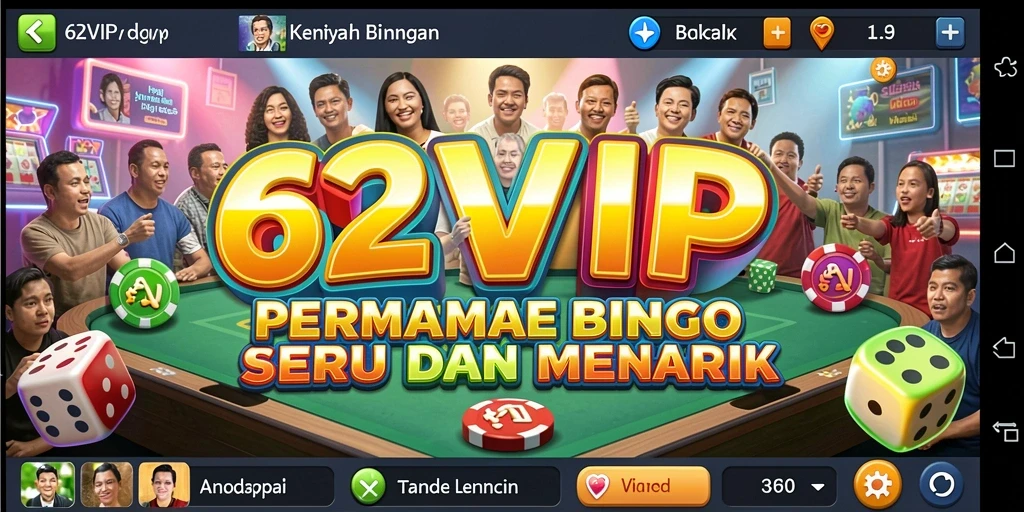 Tampilan gameplay seru di aplikasi Bingo 62VIP.
