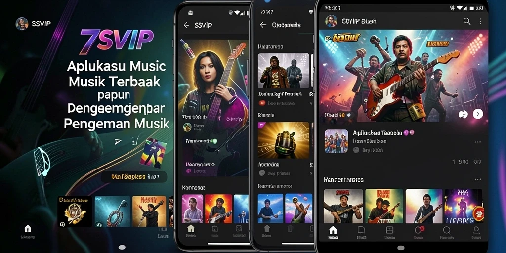 Tampilan gameplay interaktif 7SVIP dengan berbagai pilihan musik.