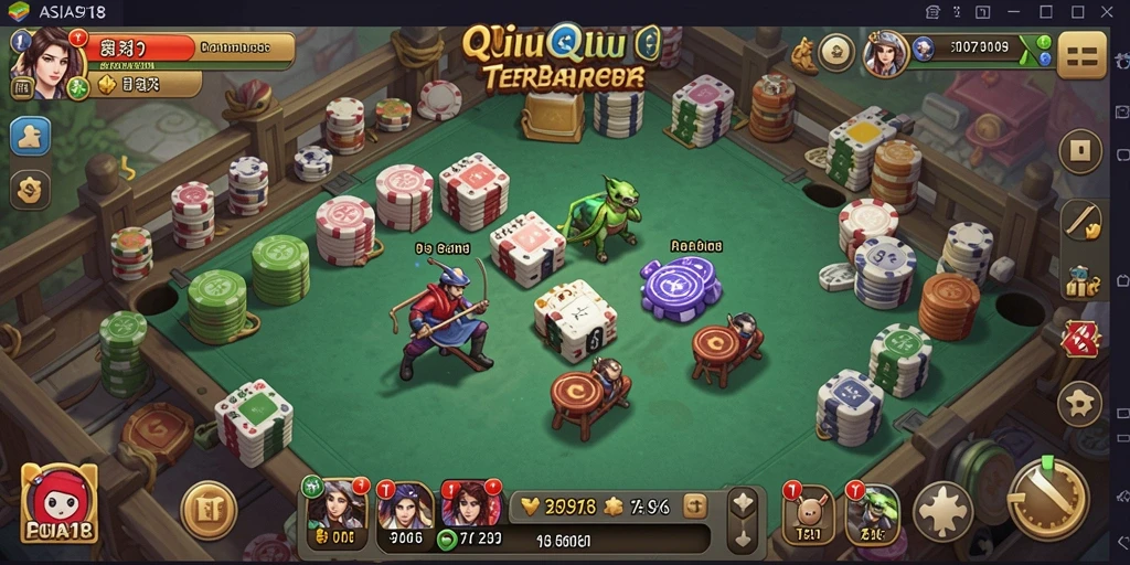Tampilan gameplay QiuQiu yang mendebarkan di ASIA918.