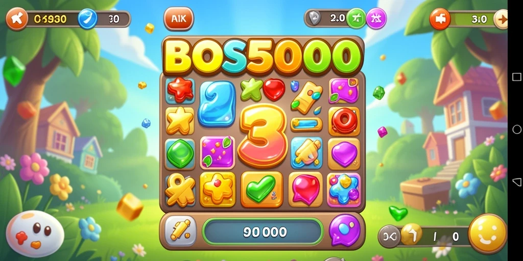 Tampilan gameplay yang seru dan penuh warna dari BOS5000.