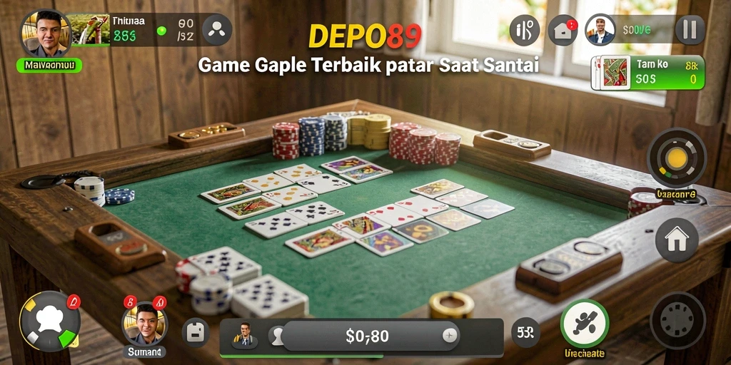 Screenshot gameplay DEPO89 yang menyerupai suasana permainan gaple.
