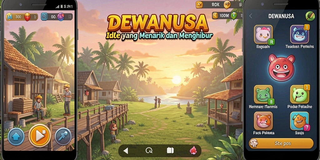 Tampilan screenshot permainan DEWANUSA yang menunjukkan gameplay Idle yang menarik.