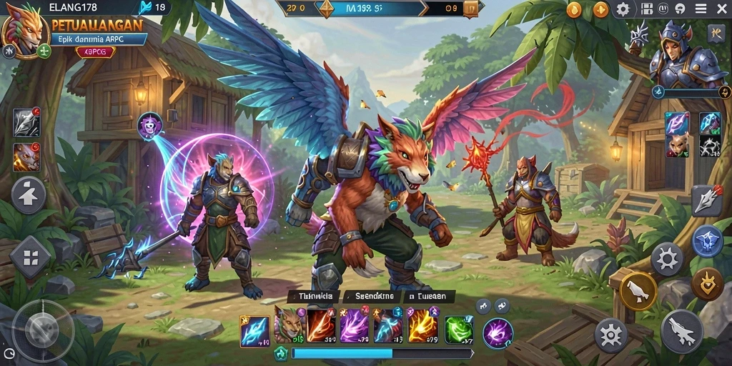 Tangkapan layar gameplay ELANG178 yang menunjukkan aksi seru dalam dunia ARPG.