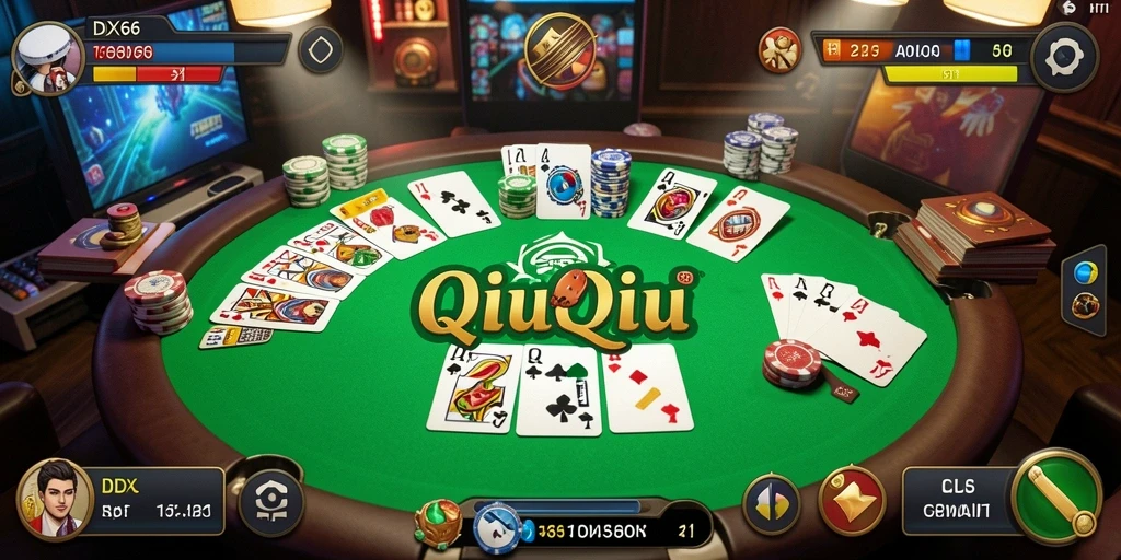 Screenshot utama gameplay QiuQiu di IDX66 dengan suasana seru.