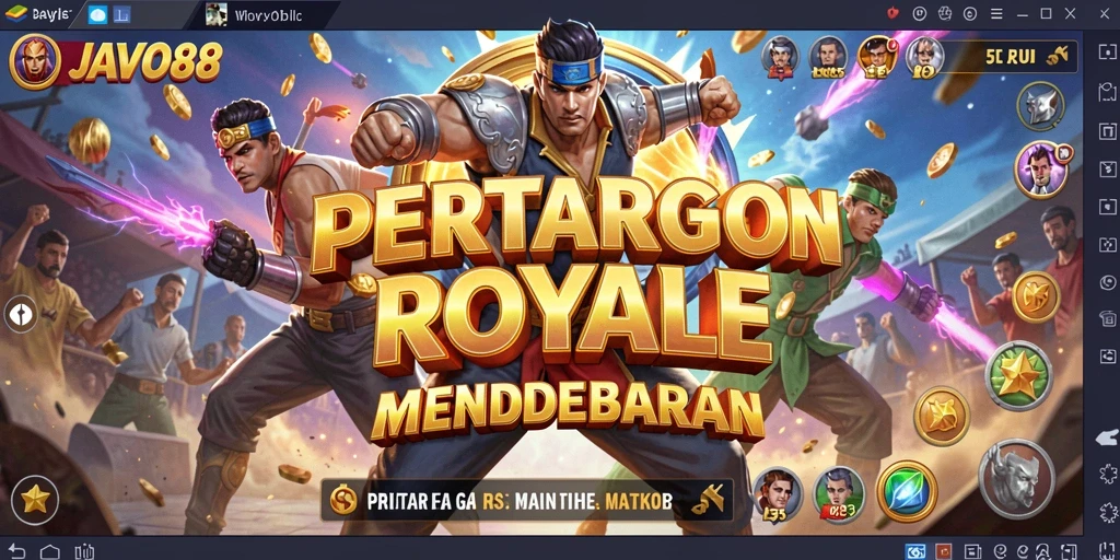 Screenshot utama JAVO88 menampilkan aksi pertempuran Battle Royale yang intens.