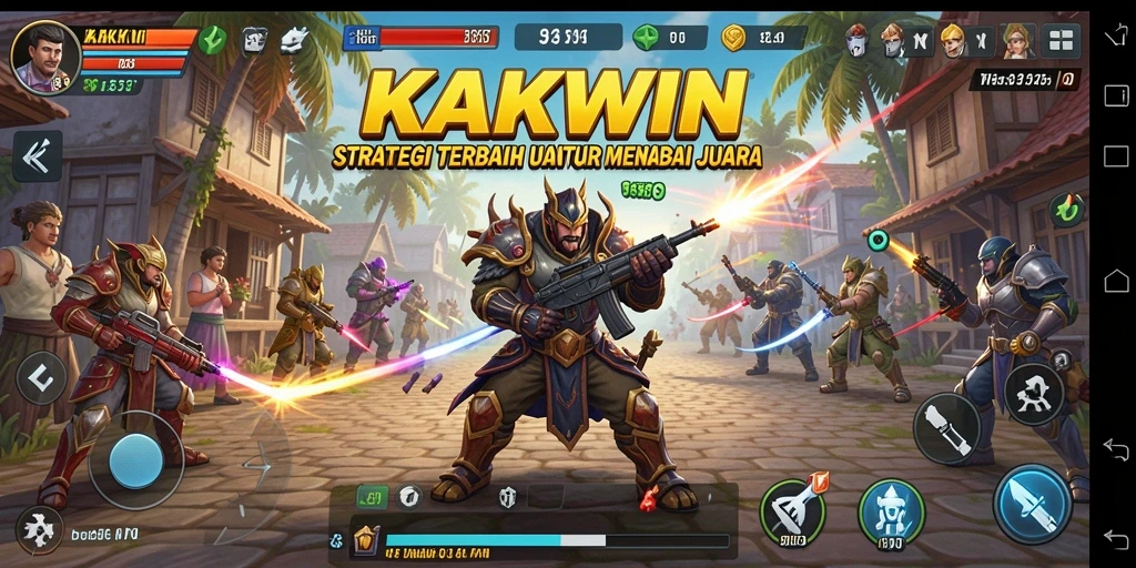 Screenshot gameplay KAKWIN menunjukkan aksi strategis yang intens.