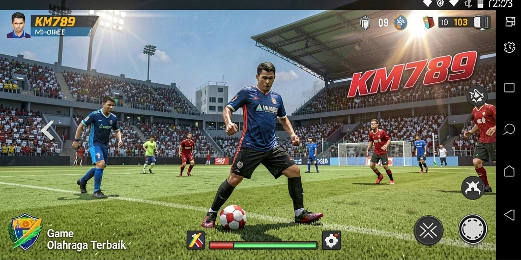 Screenshot utama KM789 menampilkan gameplay olahraga yang mendebarkan.