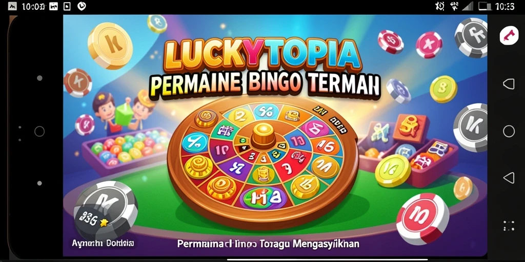 Screenshot gameplay LUCKYTOPIA menunjukkan keseruan bermain Bingo.