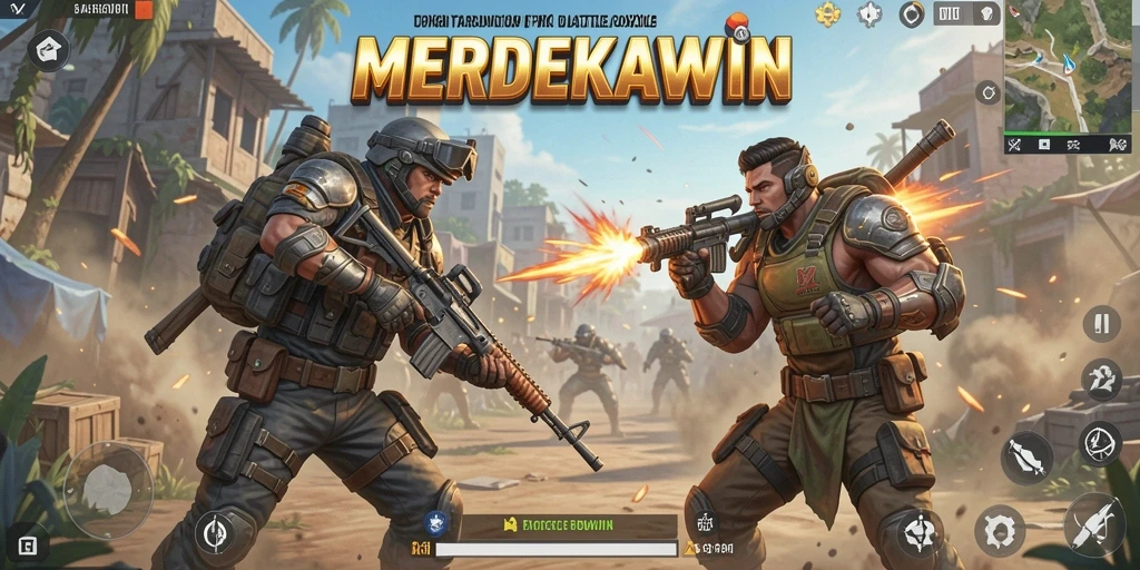 Gameplay intens dan seru di MERDEKAWIN saat pertempuran berlangsung.