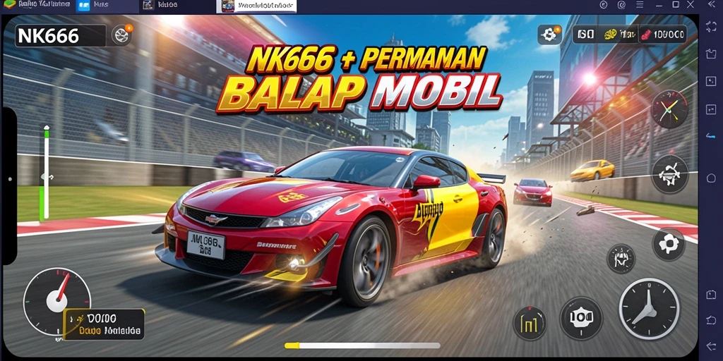 Gameplay balap mobil seru di NK666 dengan trek menantang.