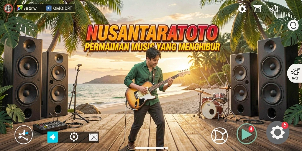 Tampilan gameplay NUSANTARATOTO dalam aksi penuh musik.