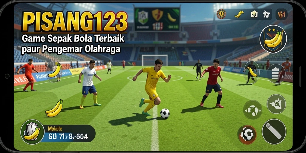Tampilan gameplay PISANG123 menampilkan momen seru pertandingan sepak bola.