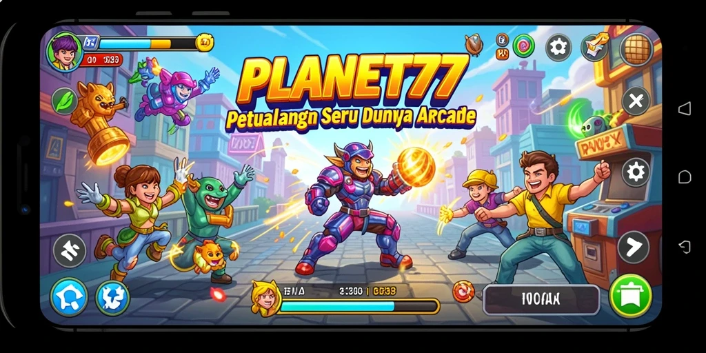 Screenshot gameplay PLANET77 menampilkan aksi seru dan grafis menawan.
