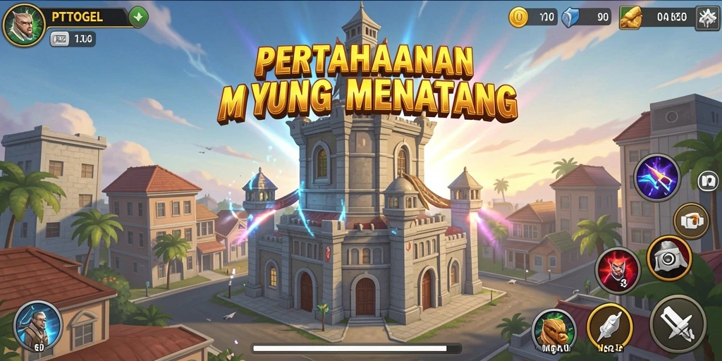 Screenshot PTTOGEL menampilkan aksi menara pertahanan yang mendebarkan.