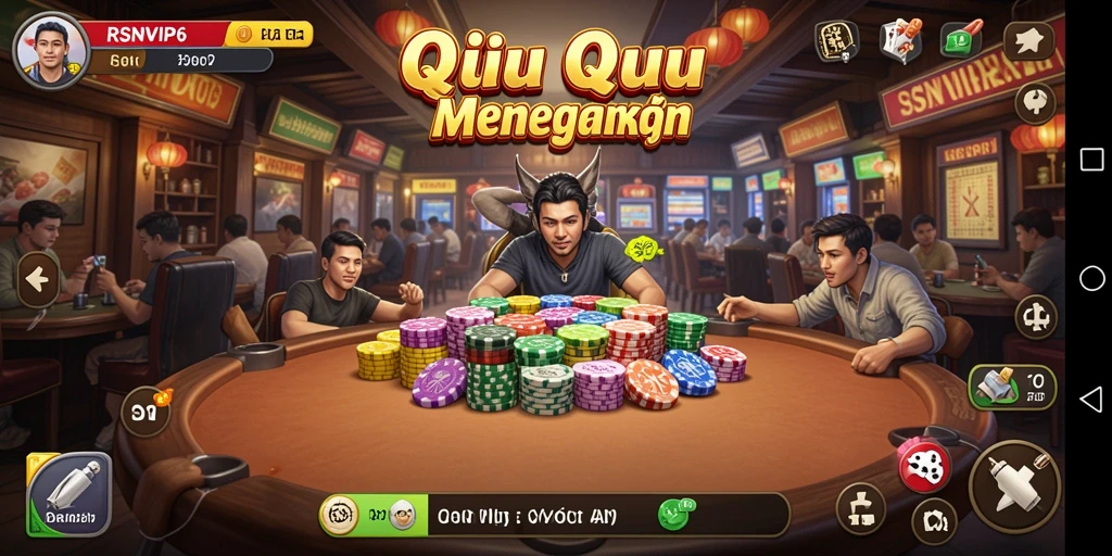 Tampilan gameplay seru dalam permainan QiuQiu RSNVIP6.