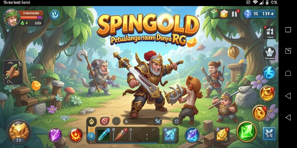 Tangkapan layar gameplay SPINGOLD yang menunjukkan pertempuran yang menarik.