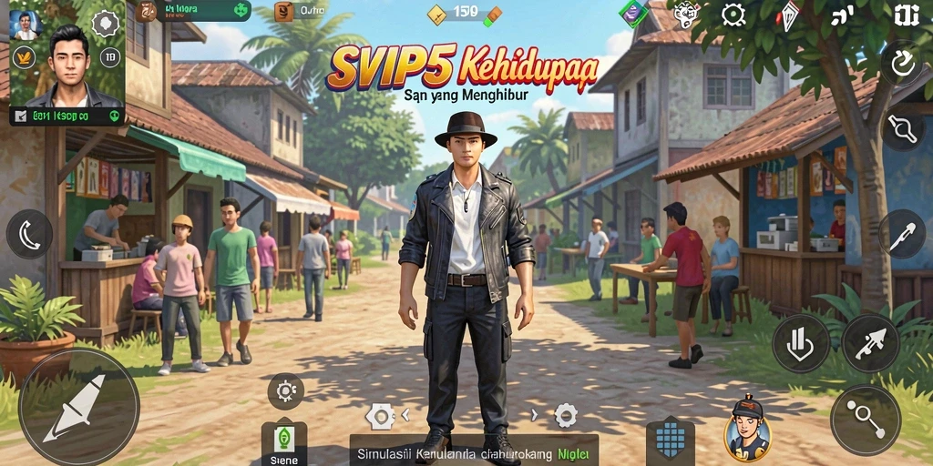 Tangkapan layar SVIP5 menampilkan interaksi sosial yang seru dalam gameplay simulasi.