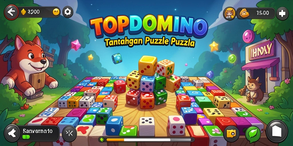 Screenshot gameplay <strong>TOPDOMINO</strong> menampilkan tantangan puzzle yang menarik.