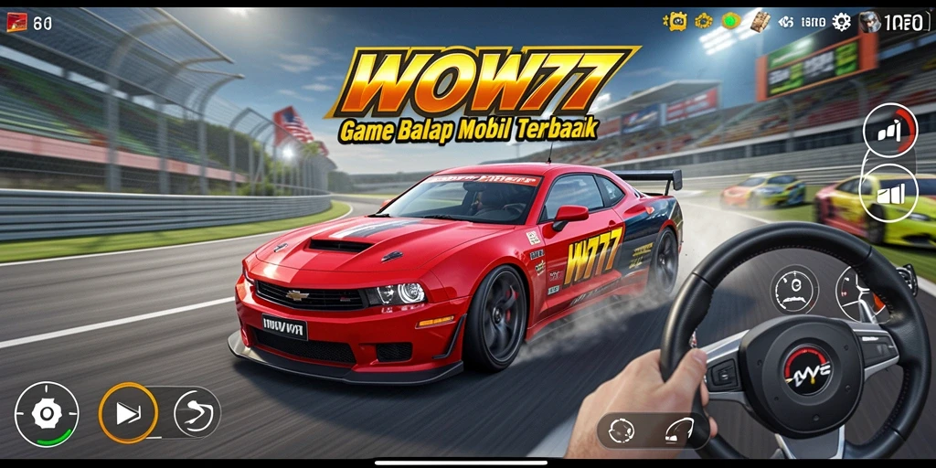 Tangkapan layar gameplay WOW77 dengan balapan mobil yang seru.